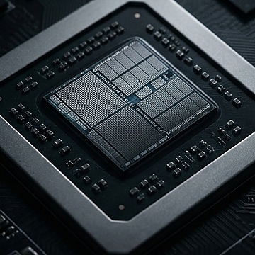 Macrofotografía de oblea de silicio y arquitectura neuronal
